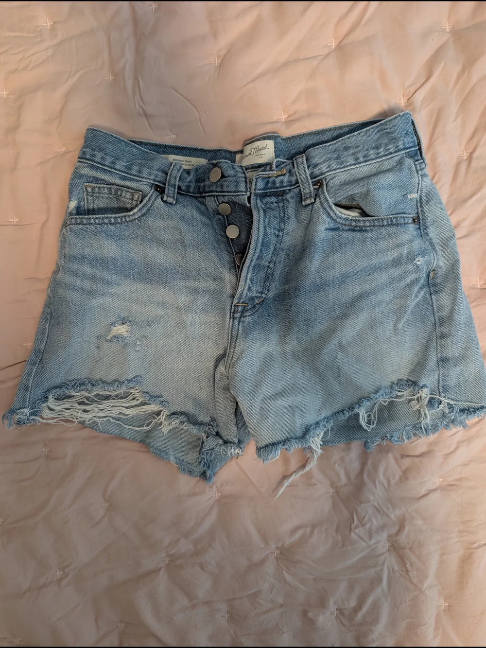 Universal Thread 90s Baggy Light Blue Distressed Denim Shorts 2